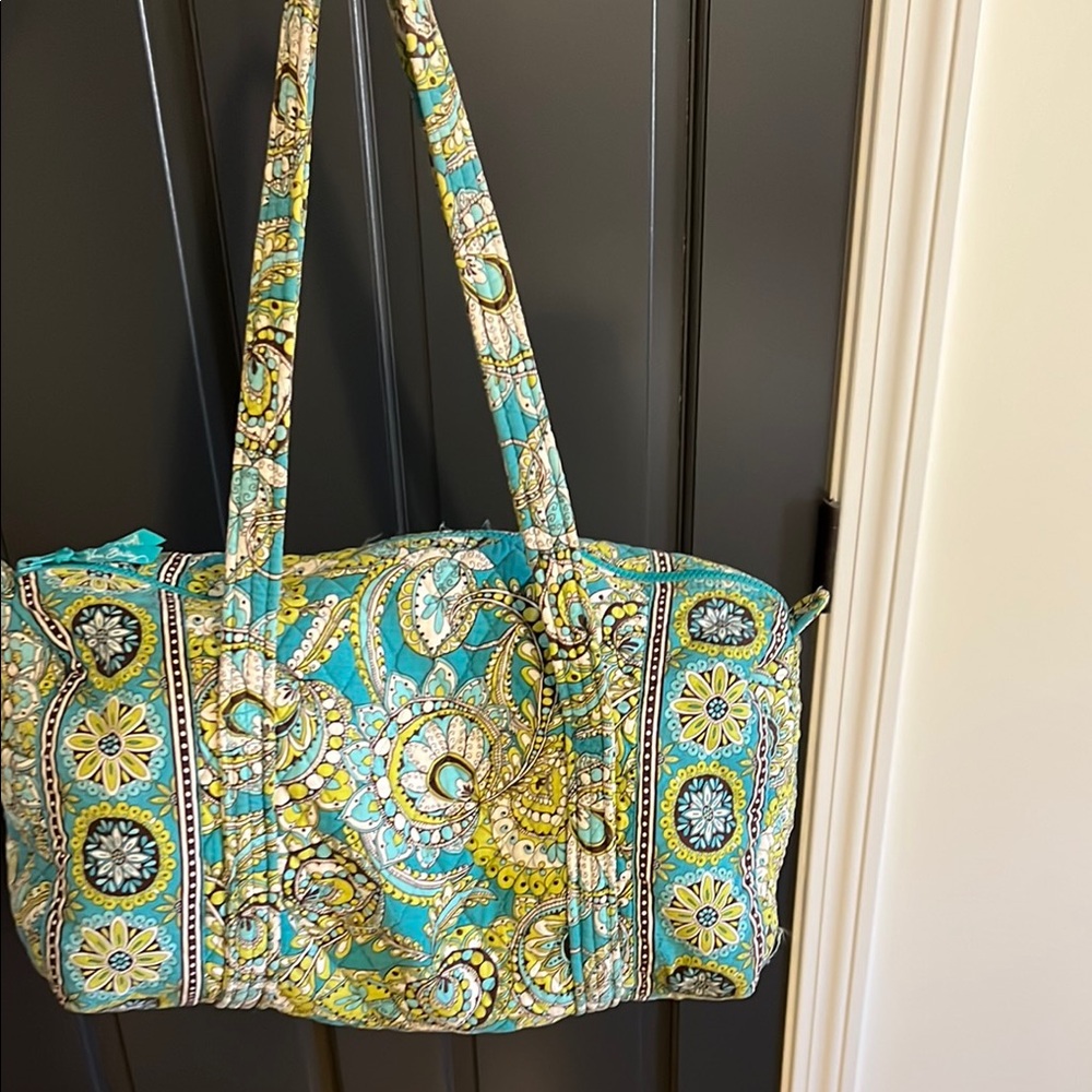 Vera Bradley Green and Yellow Travel Tote Bag